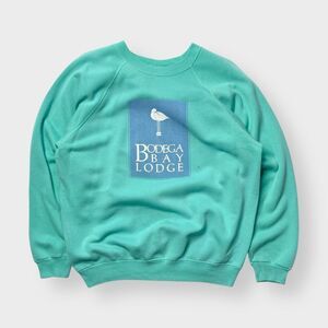 Vtg 80s 90s Hanes Bodega Bay Lodge Puff Print Sweatshirt, Raglan California L